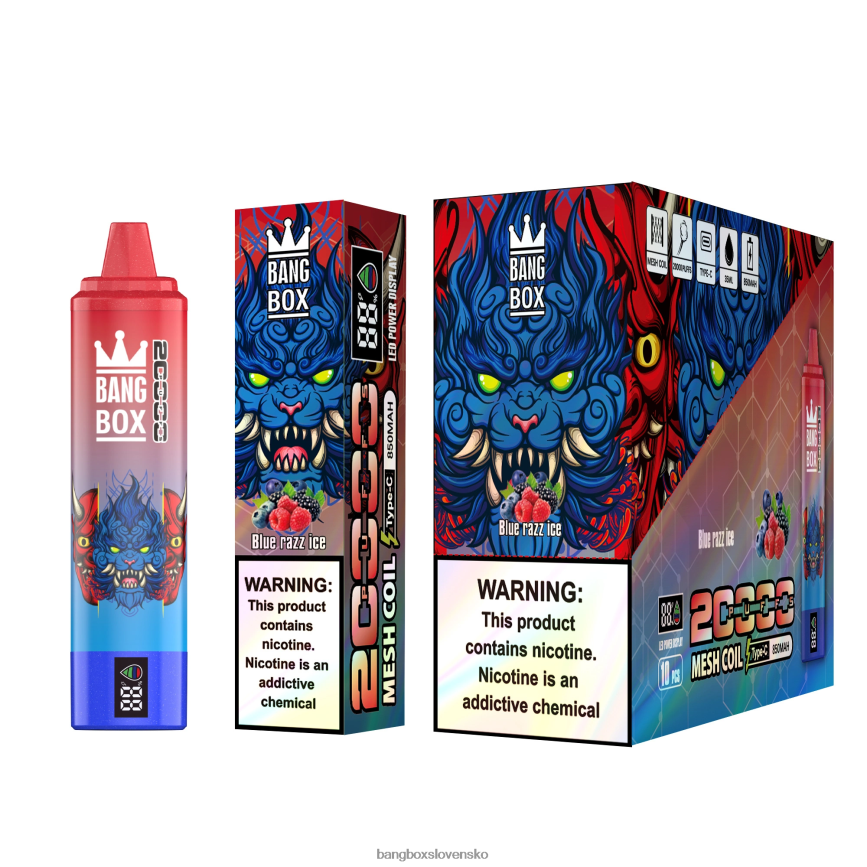 Bang Box Cena - Bang Box Inteligentná obrazovka s 20 000 ťahmi F0440659 modrý razz ľad