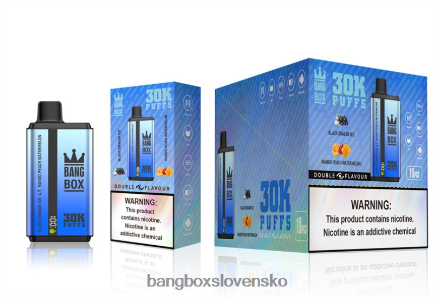 Bang Box Slovensko - Bang Box 30 000 ťahov s dvoma príchuťami F0440671 čierny drak ľad & mango broskyňa vodný melón