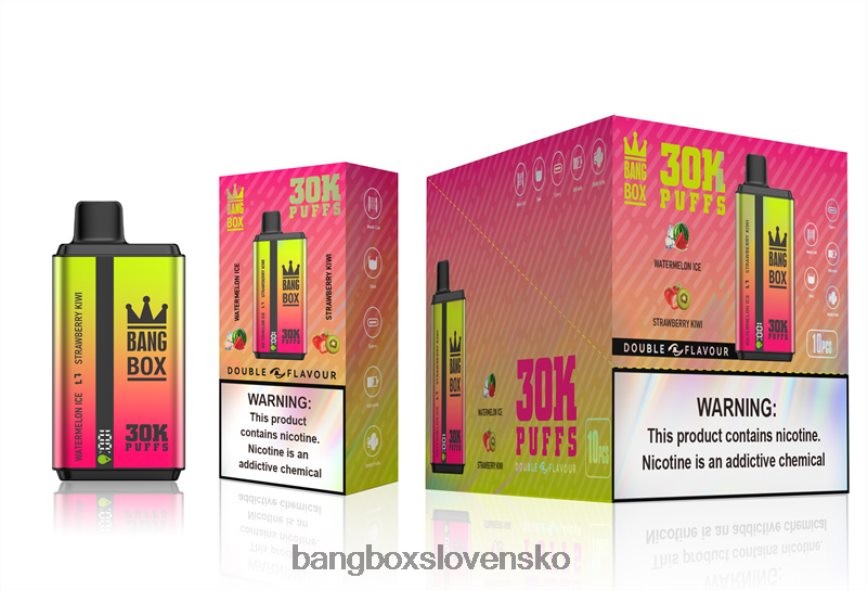 Bang Box Vape - Bang Box 30 000 ťahov s dvoma príchuťami F0440662 vodový melón a jahodové kiwi