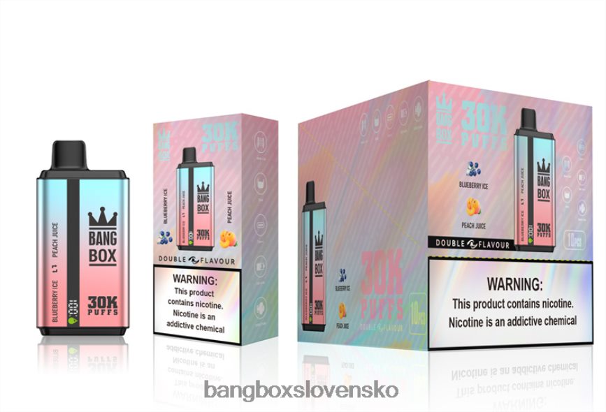 Bang Box Vape Cena - Bang Box 30 000 ťahov s dvoma príchuťami F0440663 čučoriedkový ľad a broskyňová šťava