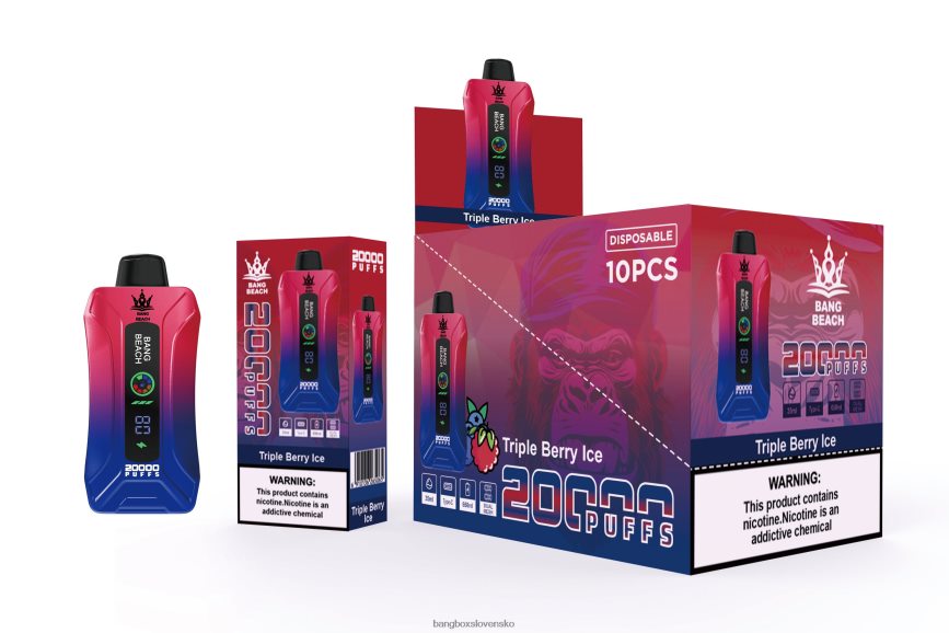 Bang Box Vape Cena - Bang Beach 20 000 potiahnutí inteligentnou obrazovkou F044068 trojitý bobuľový ľad