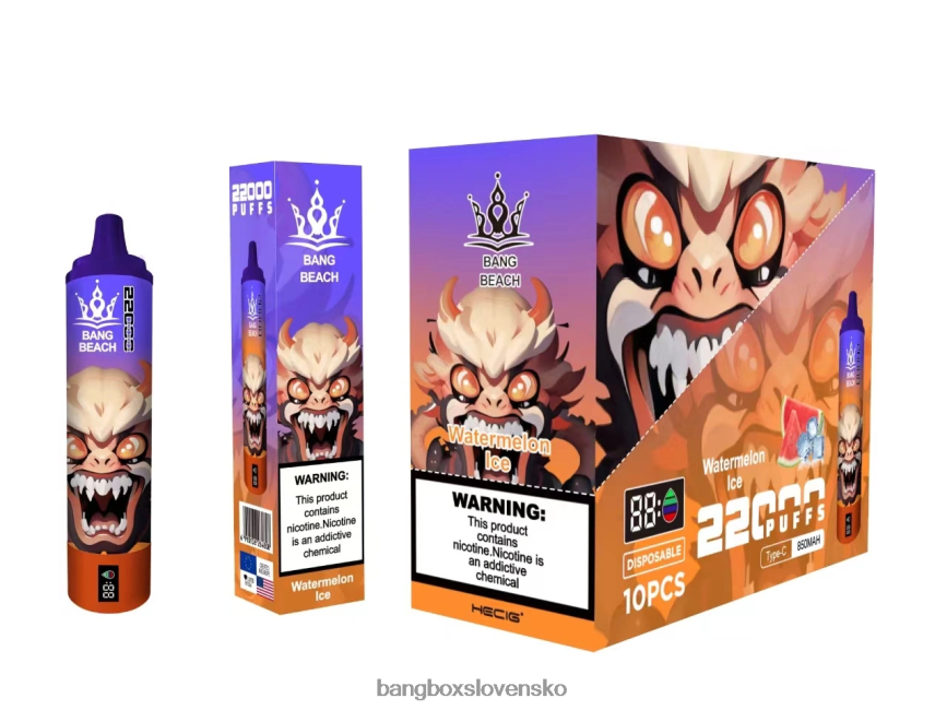 Bang Box Vape - Bang Beach Inteligentná obrazovka s 22 000 ťahmi F0440622 melónový ľad