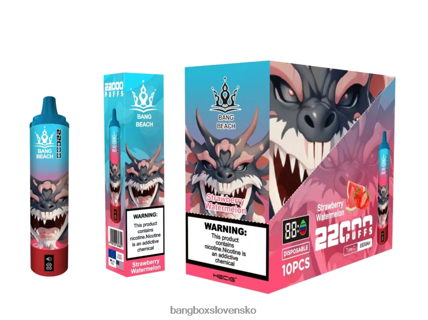 Bang Box Vape Cena - Bang Beach Inteligentná obrazovka s 22 000 ťahmi F0440623 jahodový melón